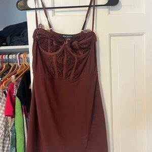 Urban Outfitters Rust Lace Trim Dress